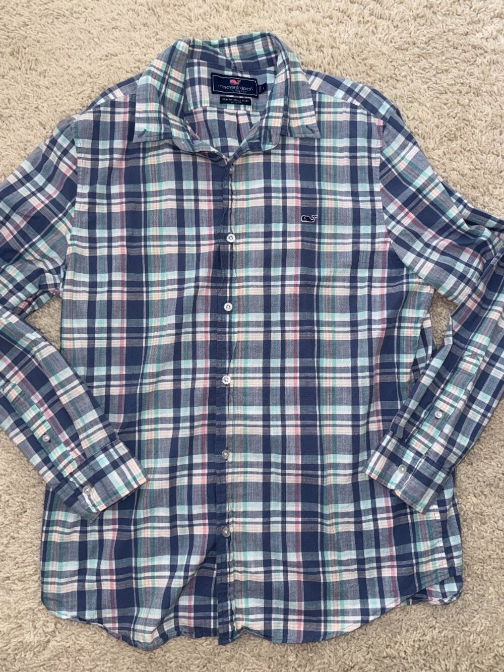 Vineyard Vines Men's Slim Fit Whale Button Down Shirt-Size Large